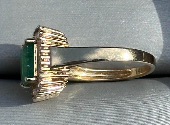 1.90 CTW Emerald Cut Natural Emerald & Diamond Ha… - image 4