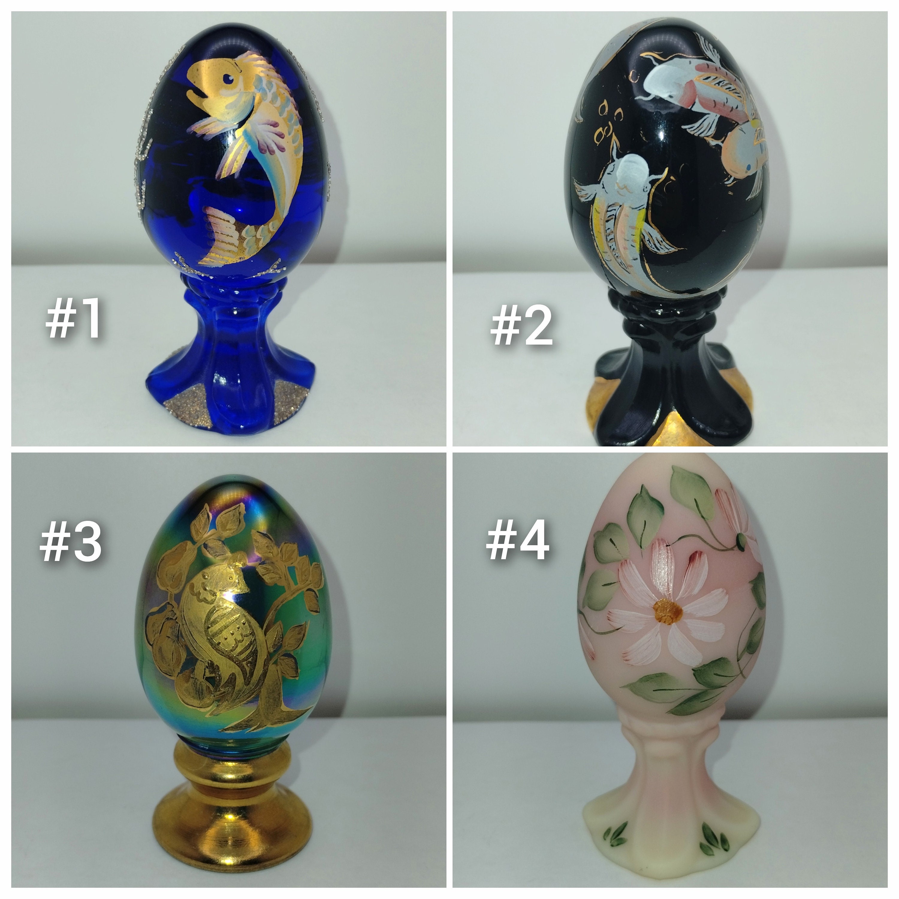 Fenton Art Glass Hand-painted Egg - Etsy