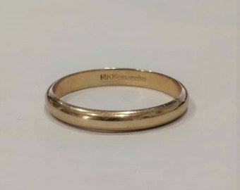 Size 11 1/4 - 3.2mm Solid Keepsake 14k Yellow Gold Wedding Band