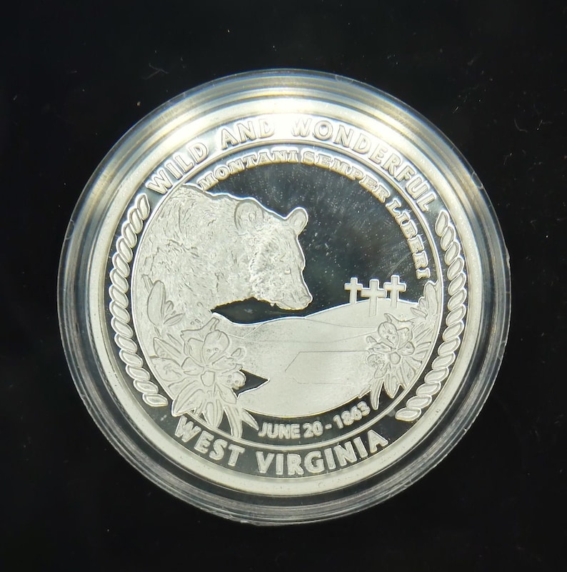 Proof West Virginia 150th Sesquicentennial Heritage Medal .999, 1 ounce image 3