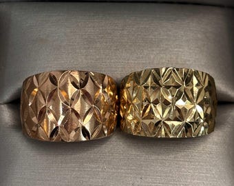 14kt Yellow and Rose Gold Art Deco Cigar Bands Size 6