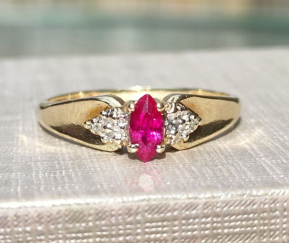10k Marquise Ruby - Etsy