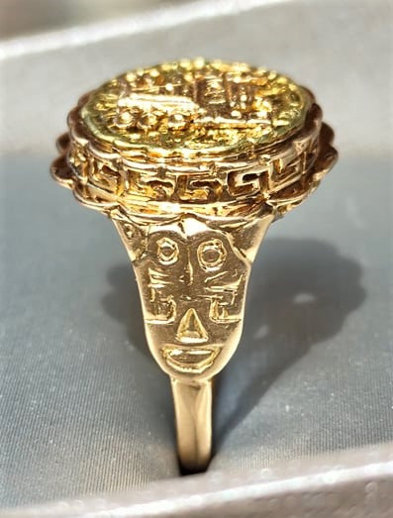 18k Oro Azteca Anillo tamaño 6 1/2 Etsy