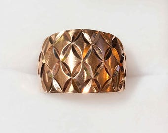 14kt Yellow and Rose Gold Art Deco Cigar Bands Size 6