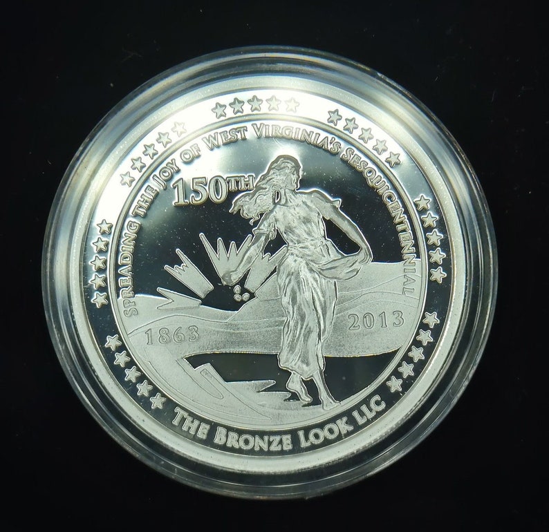 Proof West Virginia 150th Sesquicentennial Heritage Medal .999, 1 ounce image 2