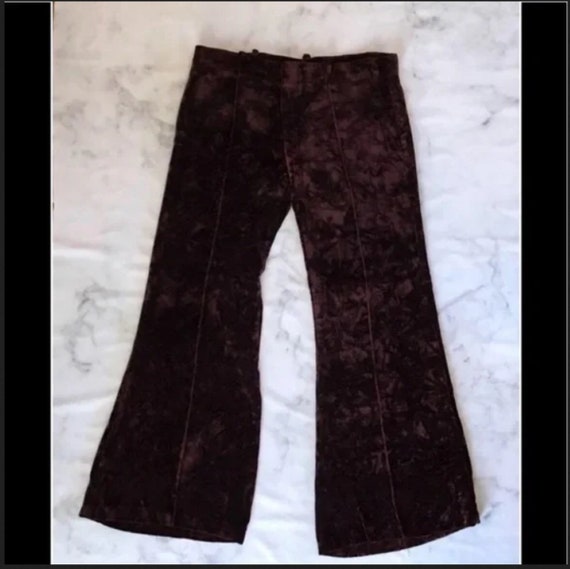 Vintage Velvet Wide Leg Pants Hippie Boho Festiva… - image 4