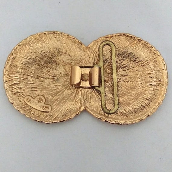 Vintage Gold Belt Buckle - 1980s Belt Buckle - Re… - image 2