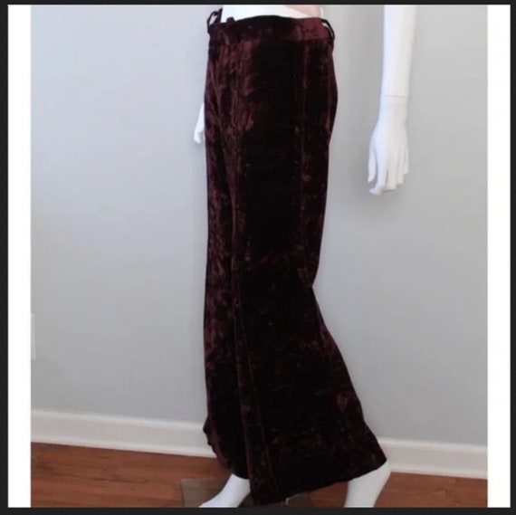 Vintage Velvet Wide Leg Pants Hippie Boho Festiva… - image 3