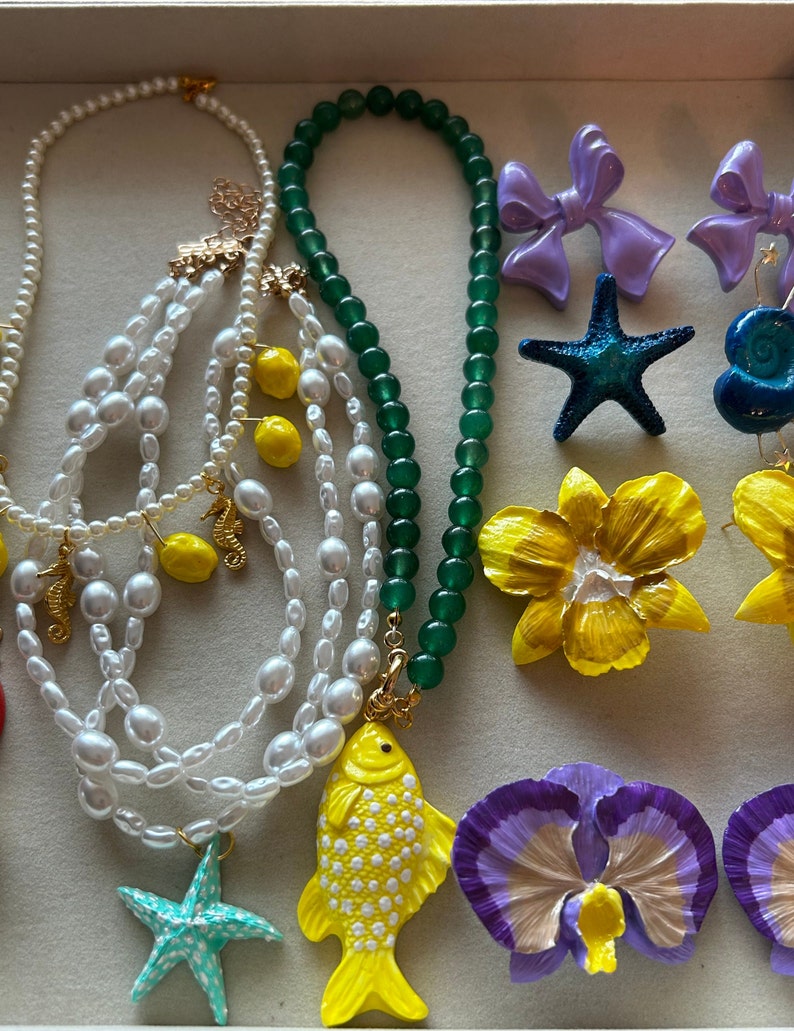Green Beaded Fish Necklace