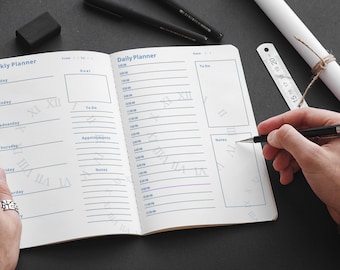 Midnight Dreams Planner: Clock Face Design - Monthly, Weekly, Daily, Trackers - PDF Download