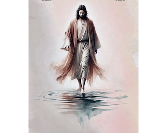 Walking on Water | Jesus Christ |  Religious Poster Print