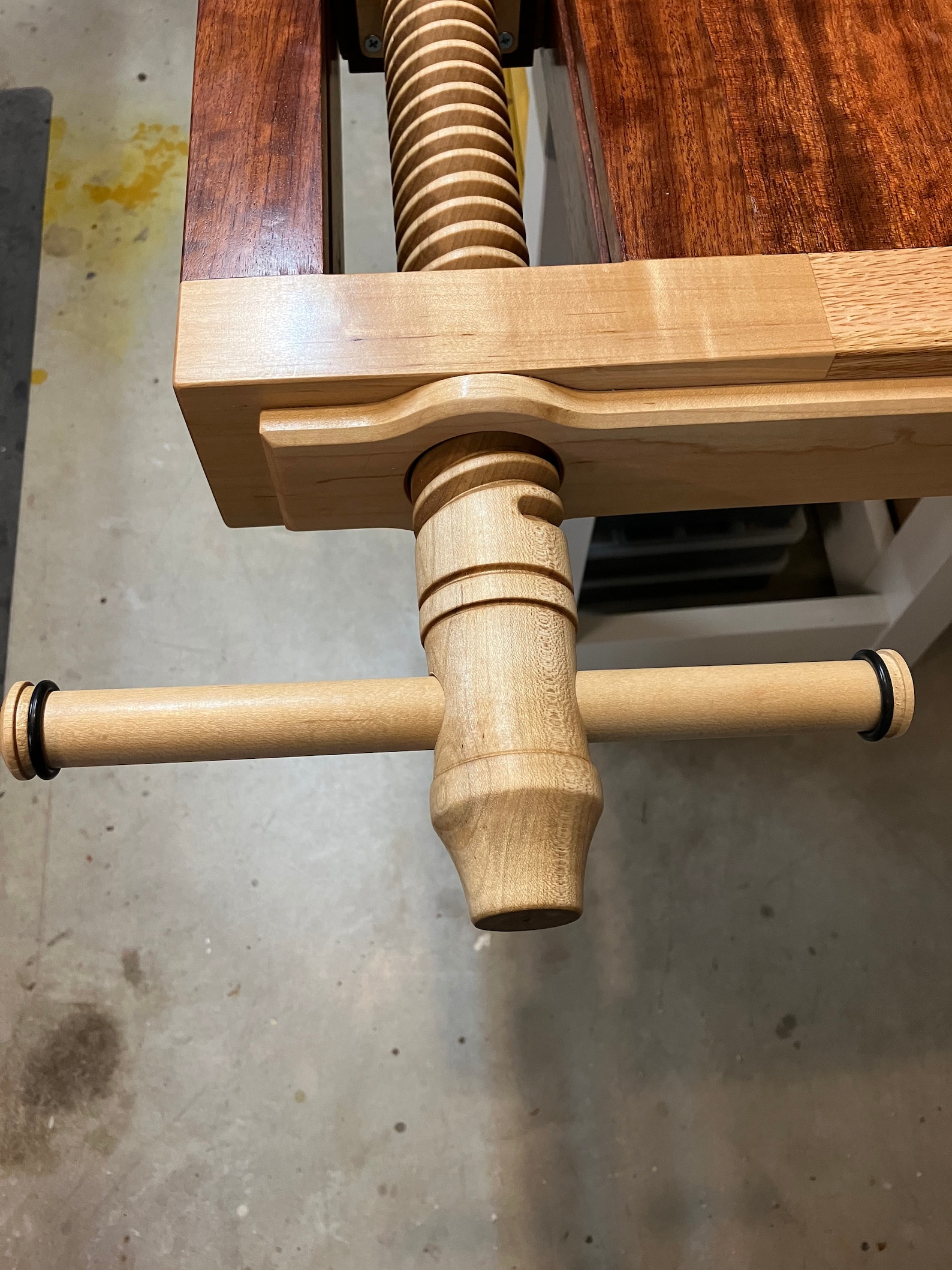 Wood Vise Kit Wood Vise Screw Wooden Threaded Rod Clamp Press Handle