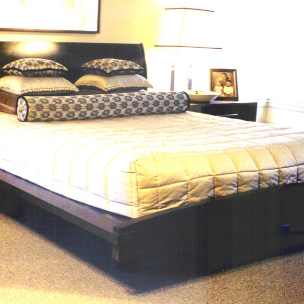 Platform Bed Plans | King or Queen Bed | Bed Build Plans | Wood Bed Plans | DIY Bed Frame | Med Century Platform Bed Plans