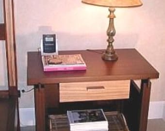 Wooden Nightstand DIY Plans | Mid Century Bedside Table (PDF)
