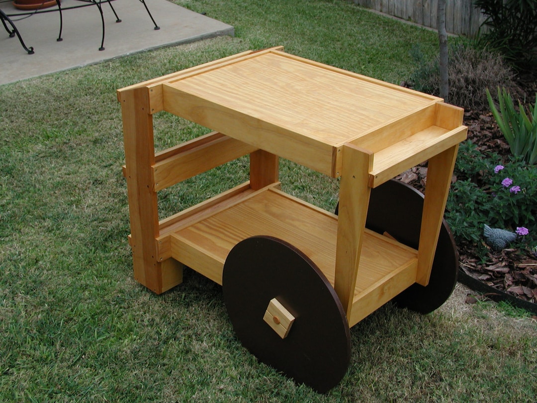 Mobile Cart Woodworking Plans, Rolling Workstation (PDF) - Etsy