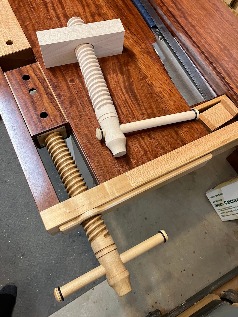 Wood Vise Kit Wood Vise Screw Wooden Threaded Rod Clamp Press Handle