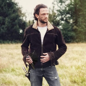 Braune Wildlederjacke von Suzahdi Größen XS 5XL Auf Bestellung Inspiriert von Rick Grimes TBT Style Bild 5