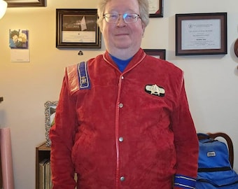Red Suede Star Trek Jacket: Captain Kirk Cosplay, Handmade