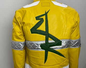 Martinez Style Cyberpunk Yellow Leather Jacket Edgerunners Cosplay