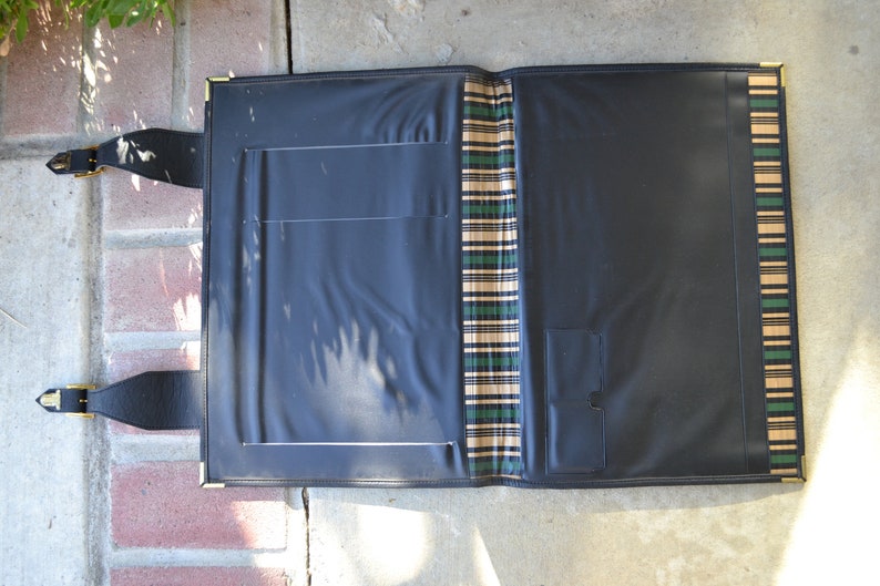 Vintage Vegan Pleather Clip Buckle Closure Attache Case Briefcase