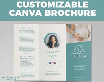 Customizable Birth Doula Brochure - Canva Template