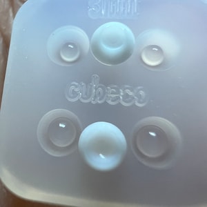 Tiny 3mm Large and Small Iris combo silicone doll eye base mold - Makes 2 pairs
