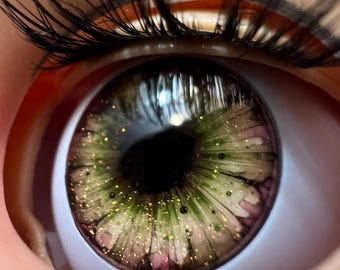 14mm Resin Eye Chips – Midnight Moss Design for Blythe Dolls