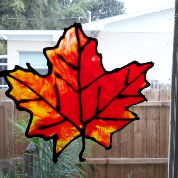 Gallery Glass Window Clings For Fall, Maple Leaf