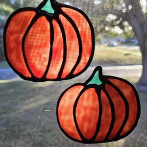 Gallery Glass Window Cling Fall, Pumpkins