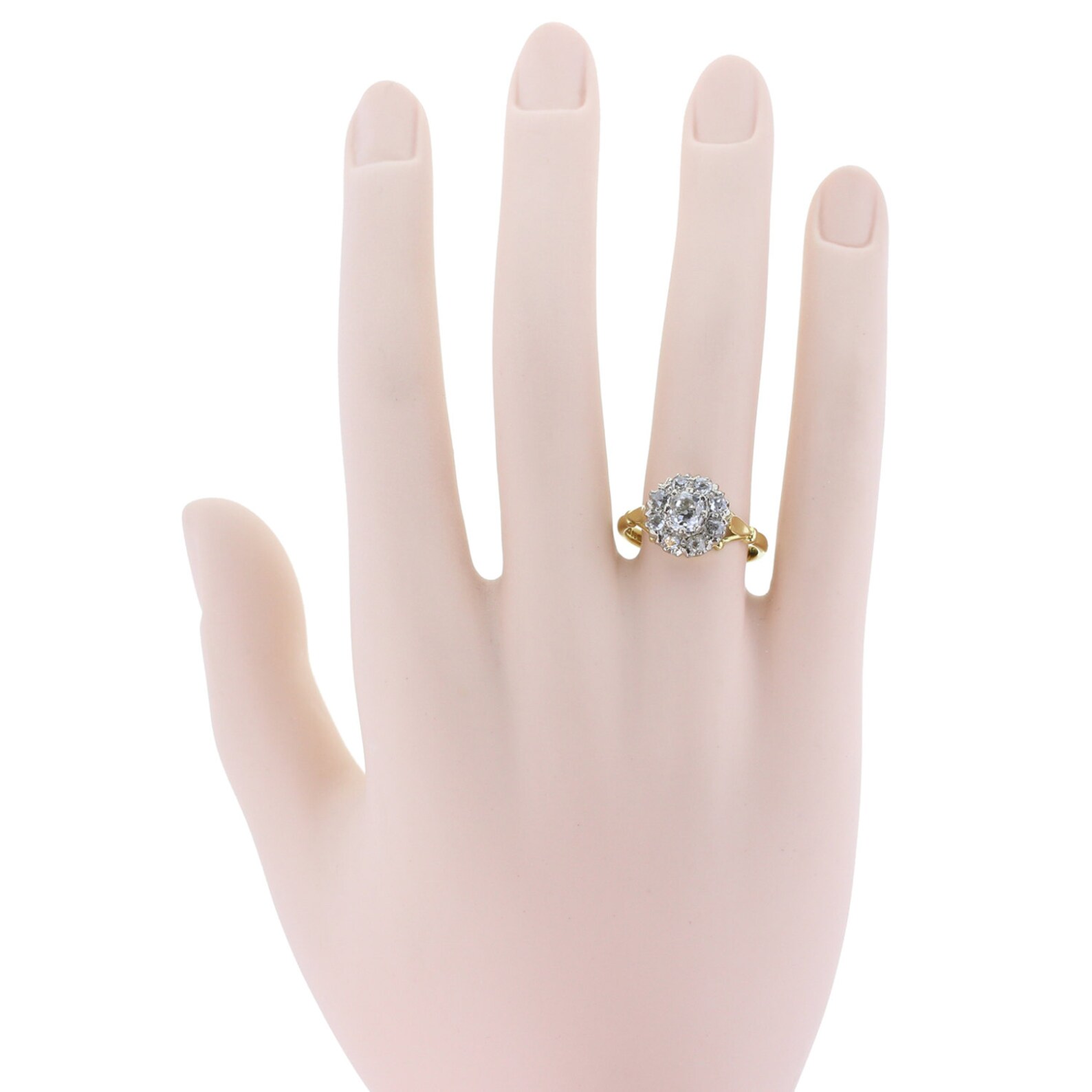 Antique Diamond Daisy Cluster Ring in 18ct Gold | Etsy