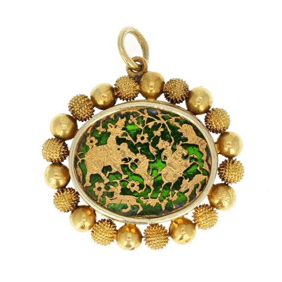 Antique Victorian 18ct Gold Chinoiserie Pendant
