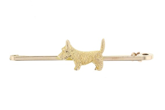 9ct Gold Scotty Dog Pin Brooch