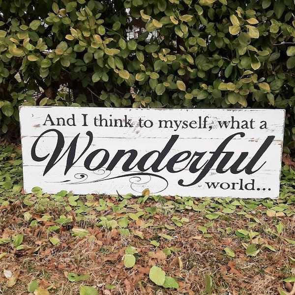 What a Wonderful World Sign Etsy