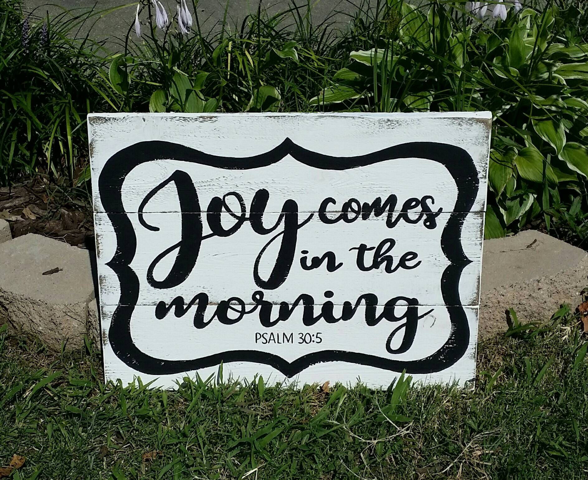 Joy Comes In The Morning Rustic Sign Wood Wall Art Etsy