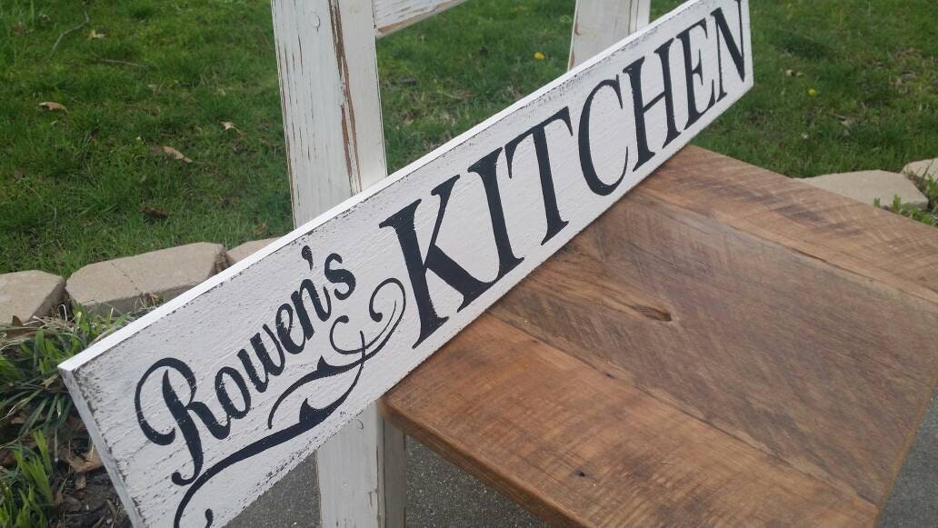 Personalized Farmhouse Kitchen Sign: Rustic Wood Decor - Etsy