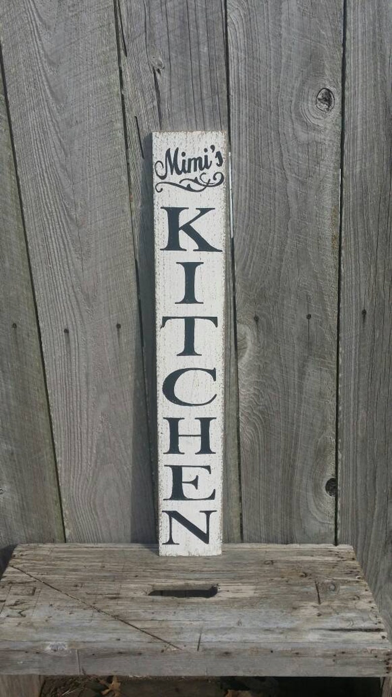 Personalized Vertical Kitchen Rustic Farmhouse Wall Art