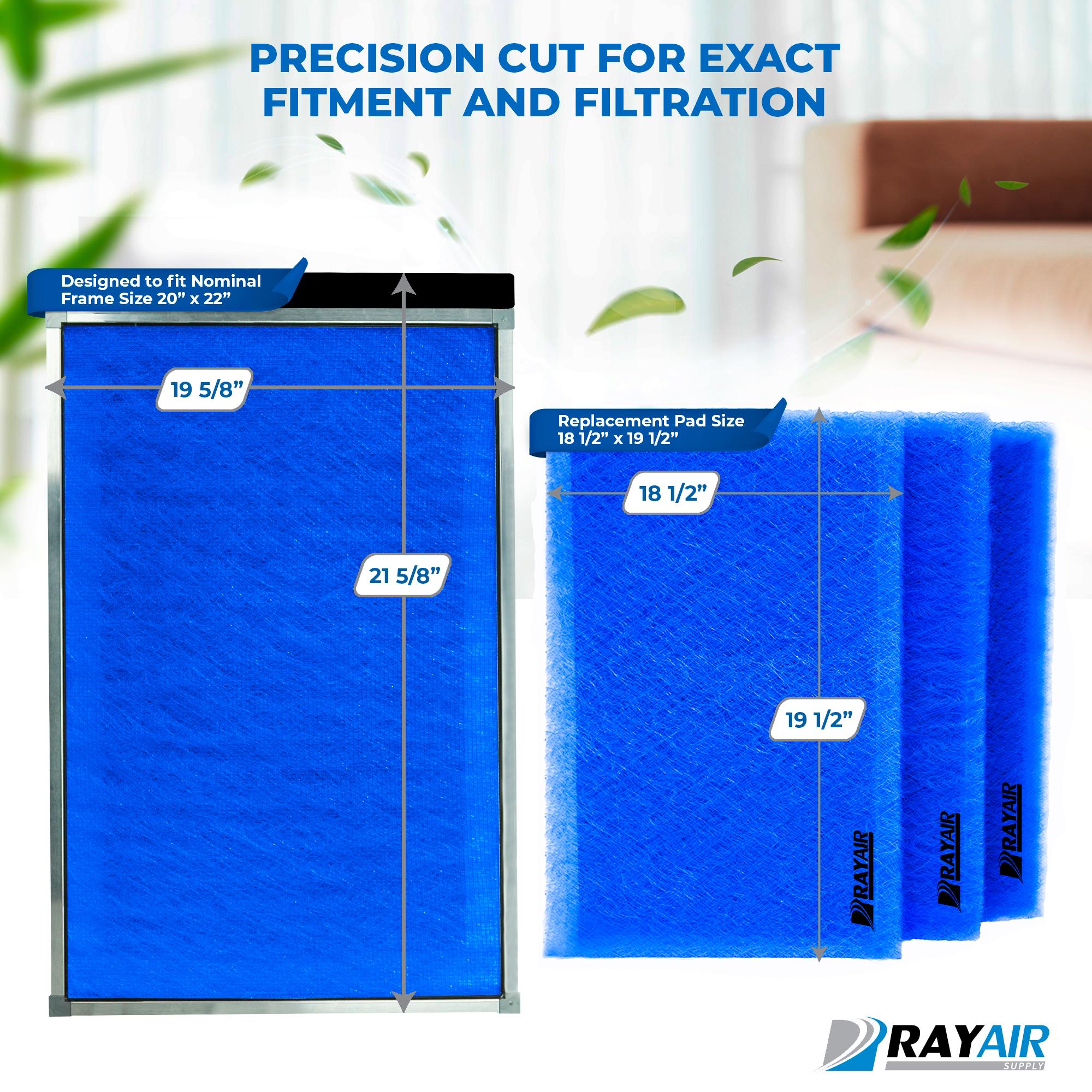 RAYAIR SUPPLY 20x22 Replacement Filter Pads Compatible With Air Ranger ...