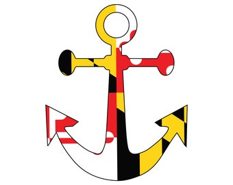 Maryland Flag Anchor Vinyl Decal Sticker Car Truck RV Boat