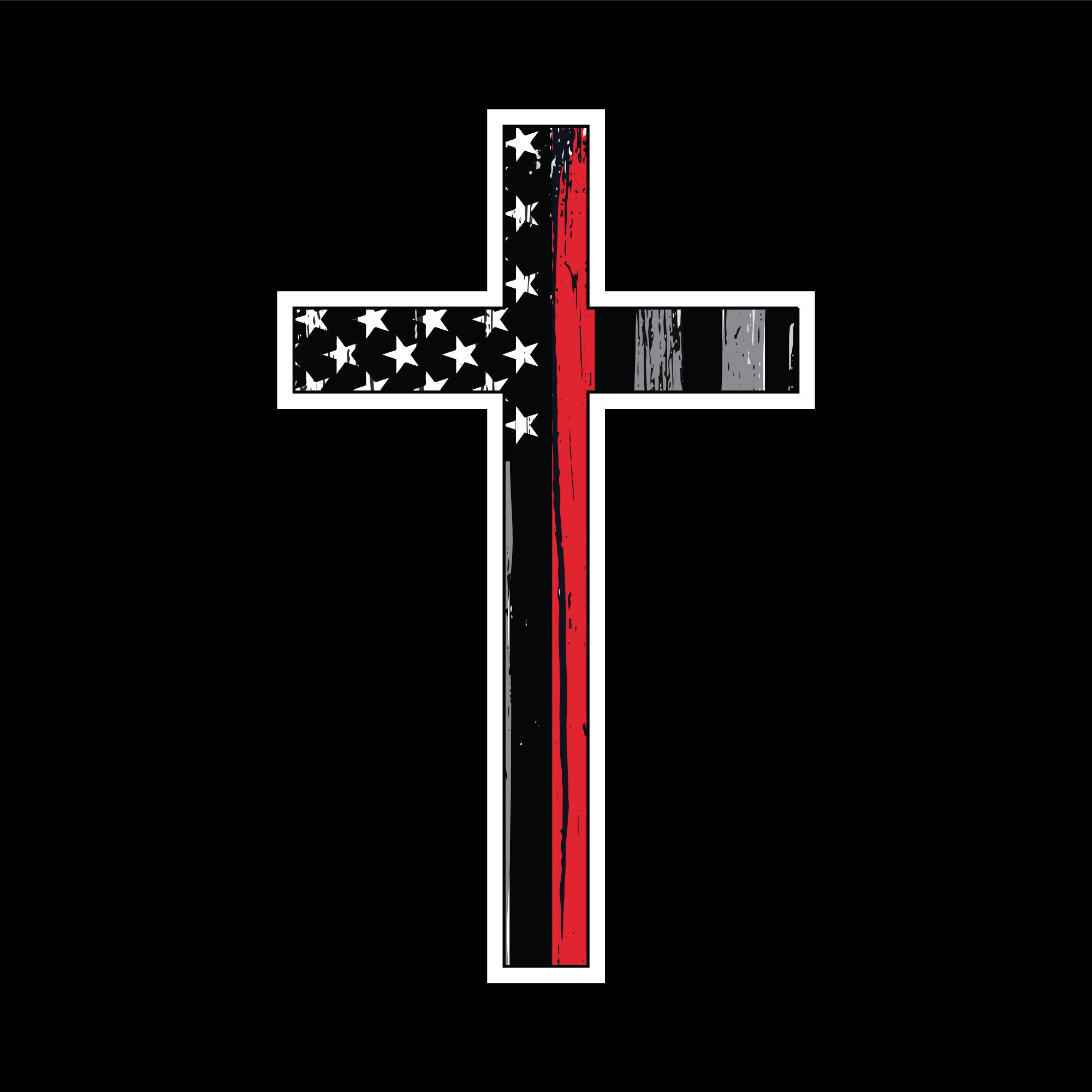 Thin Red Line Firefighter Cross Vehicle Decal. Vinyl Decal. Firefighter  Sticker. Firefighter Decal. 