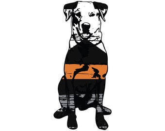 Sticker dunne oranje lijn labrador retriever - Search and Rescue K9-sticker