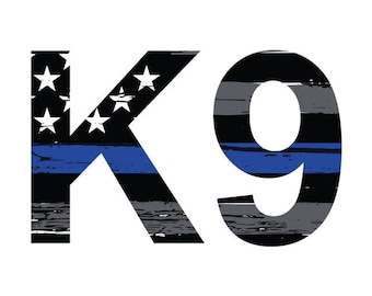 Thin Blue Line K9 Decal - Law Enforcement Vinyl Sticker
