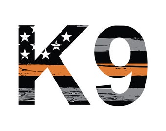 Thin Orange Line K9 Vinyl Car Decal - Search and Rescue Sticker