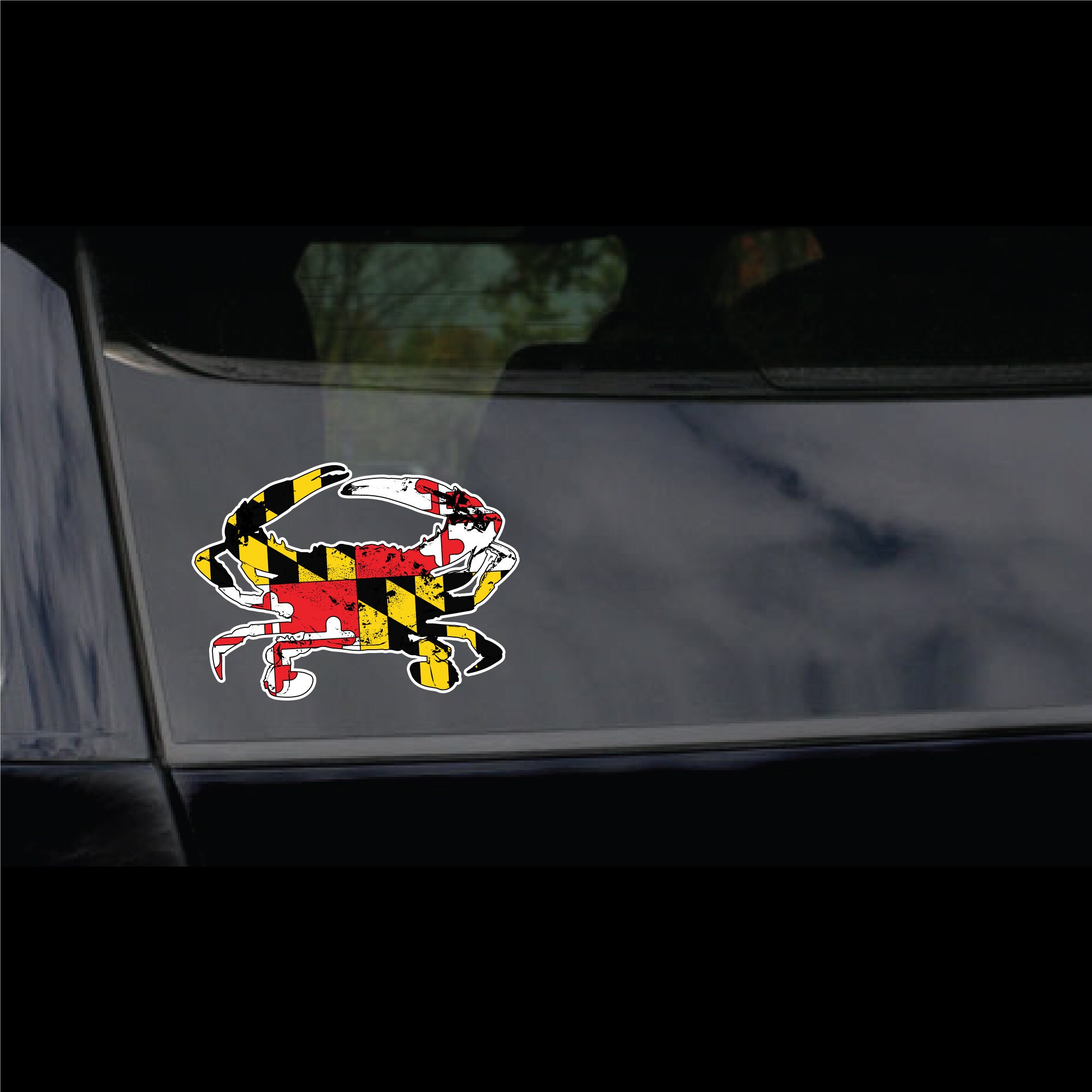 Maryland Flag Blue Crab Vehicle Decal. State of Maryland Crab Etsy