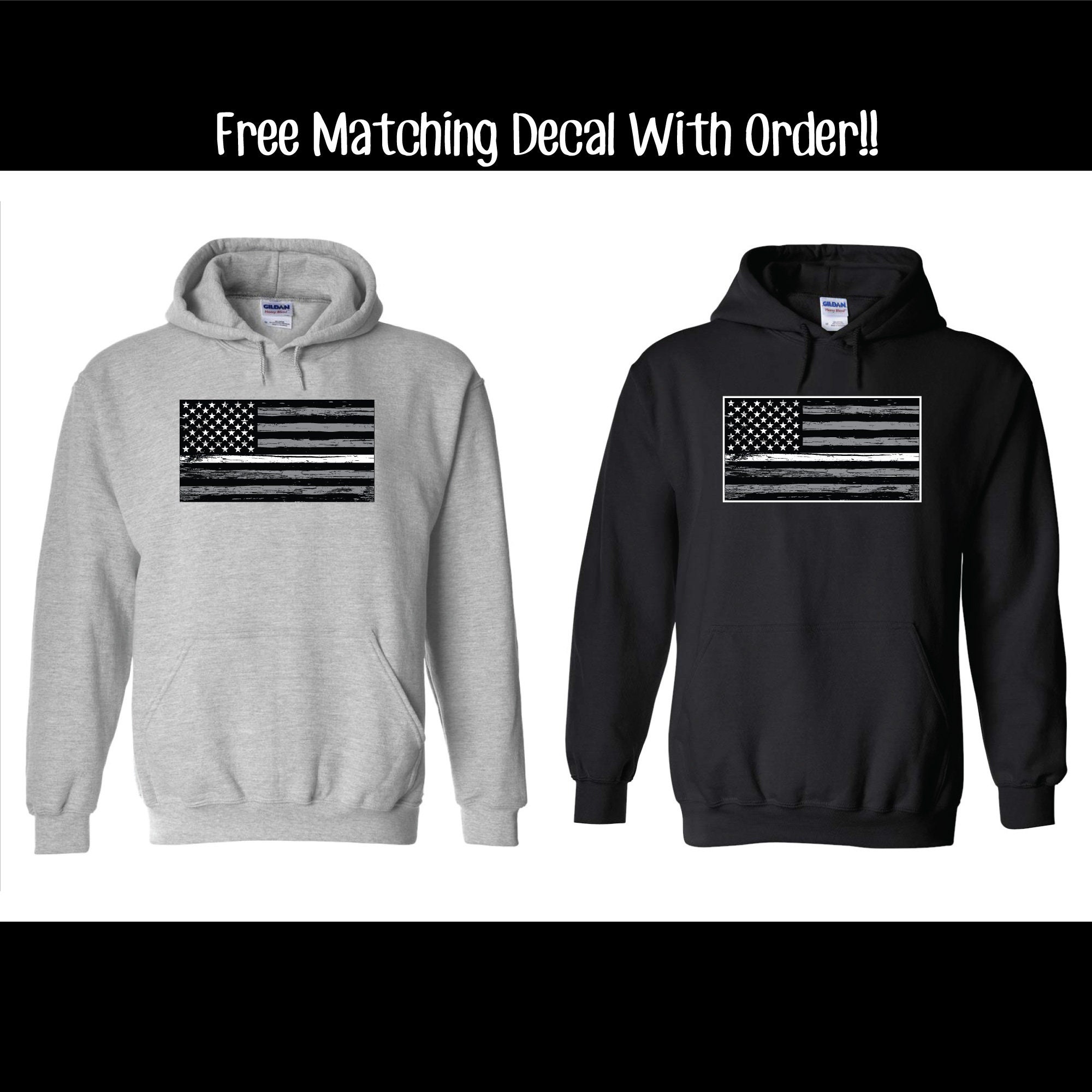Thin White Line EMT American Flag Hoodie. EMS White Line - Etsy Canada