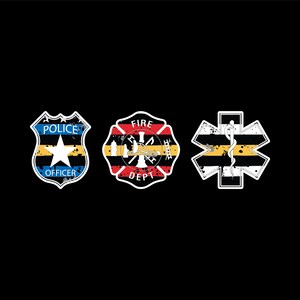 Dispatcher Thin Gold Line Police Fire and EMS Dispatcher Decal ...