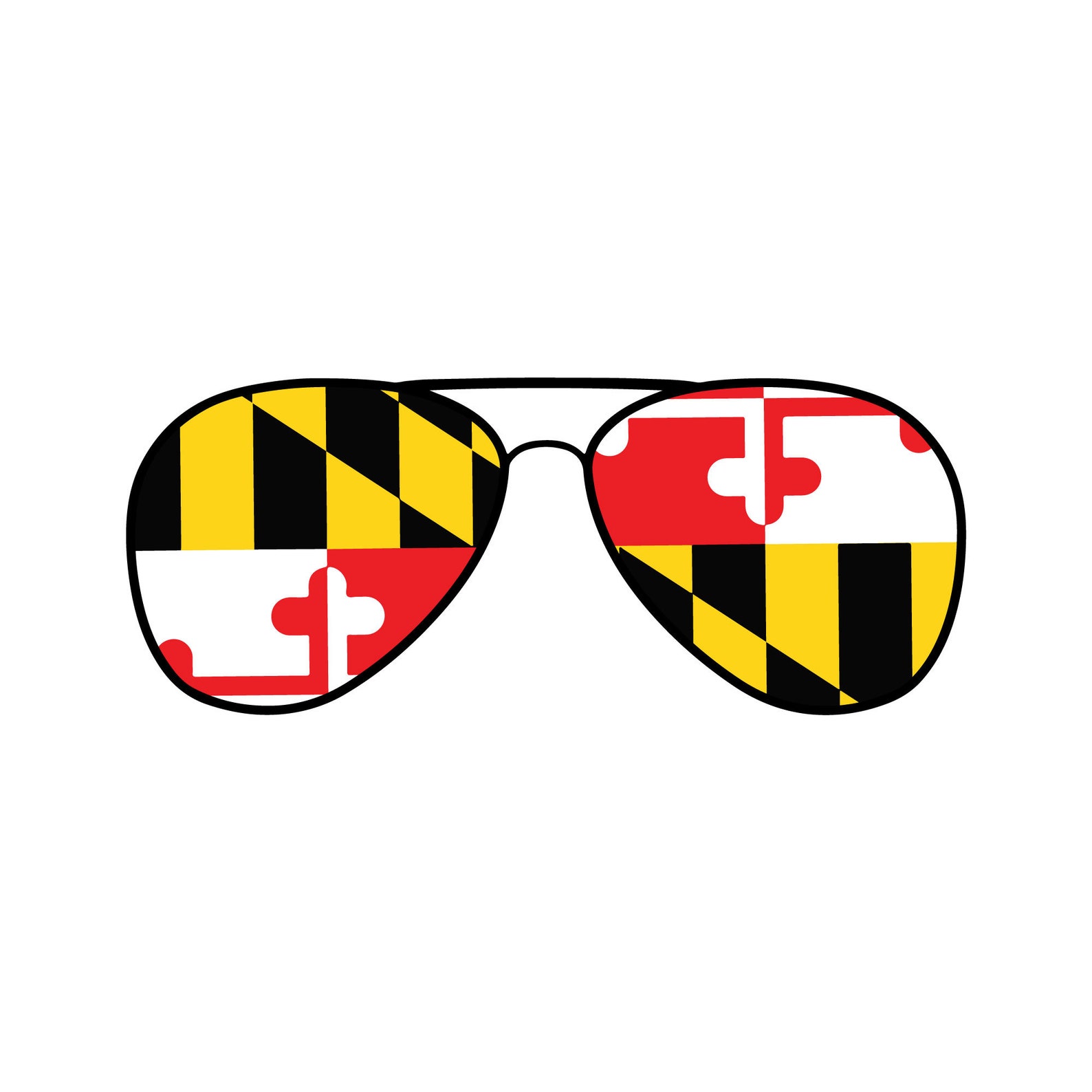 Maryland Flag Sunglasses Car Decal. Maryland State Sunglasses Etsy