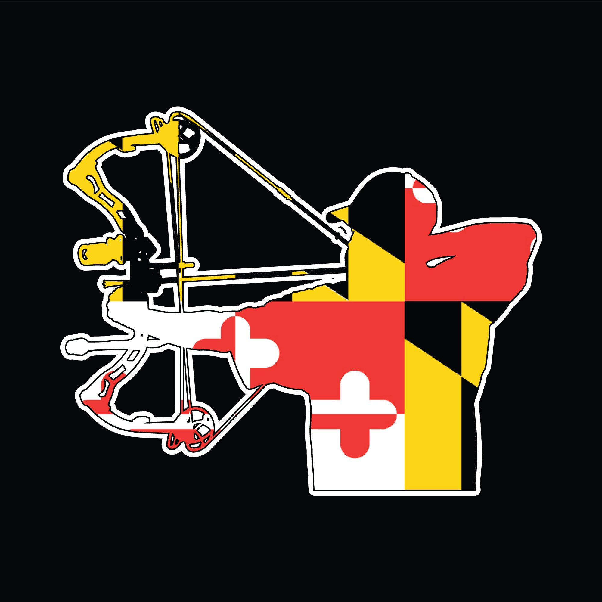 Maryland Flag Bowhunter Car Decal. Window Sticker. Bowhunter Etsy