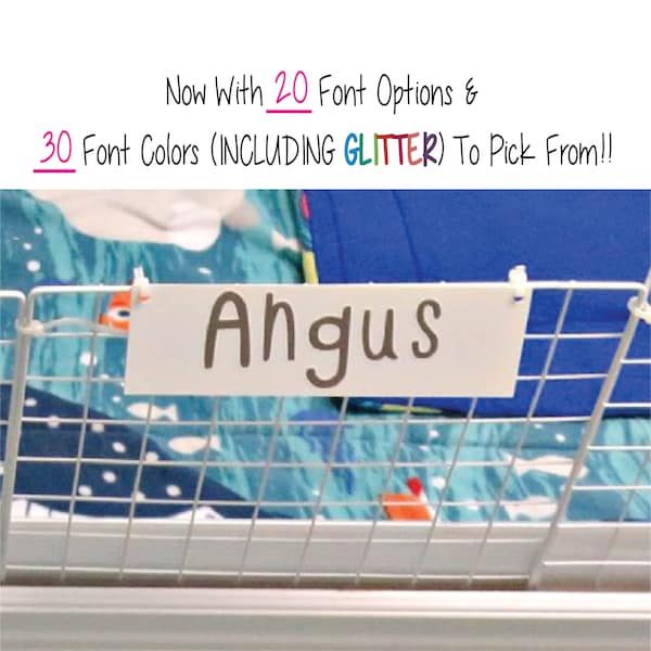 Custom Name Plates for C&C Small Animal Cages.  Guinea Pigs. Rabbits. Rats. Chinchilla. Ferret. Gerbil. Hamster. Hedgehog.