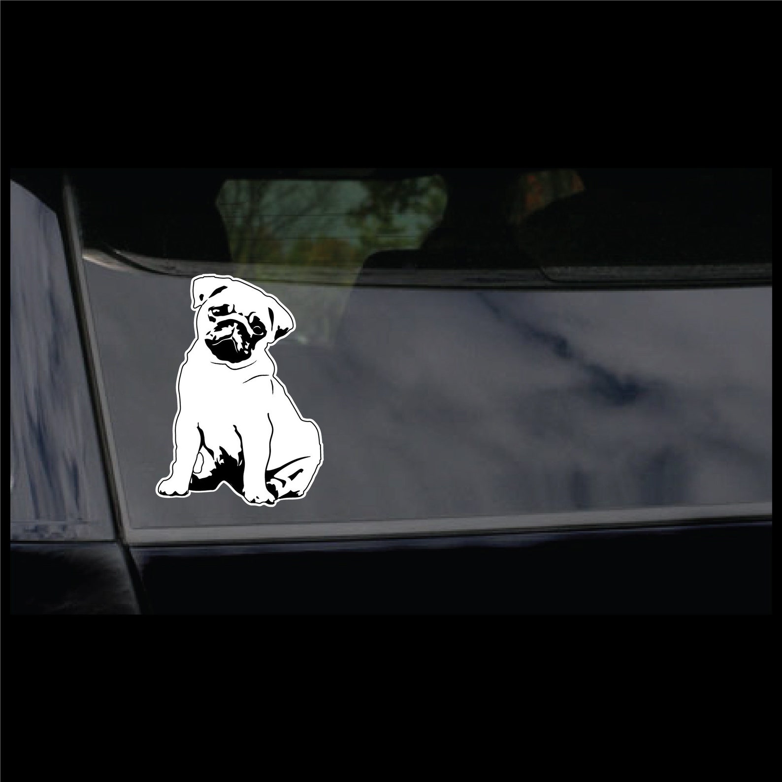 Pug Car Decal. Pug Sticker. Dog Sticker. Etsy
