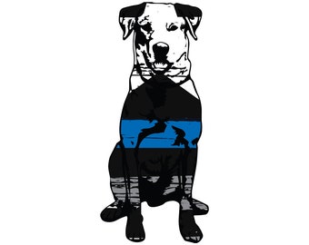 Thin Blue Line Labrador K9 Vinyl Decal - Law Enforcement Sticker
